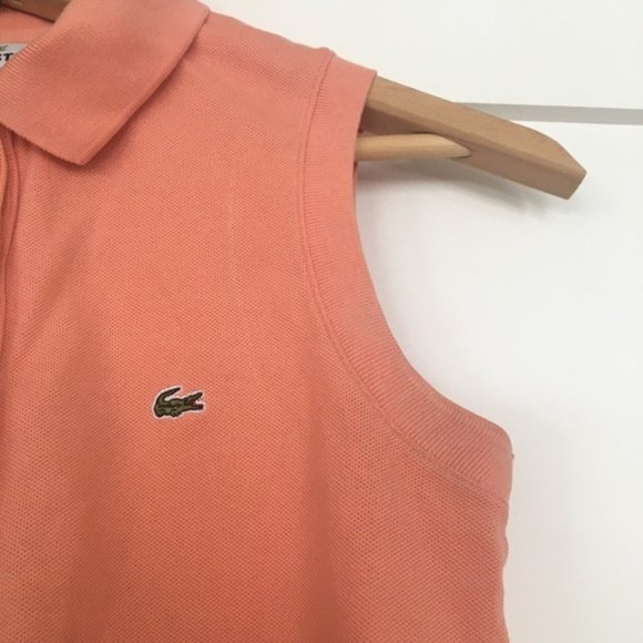 Lacoste Orange Sleeveless Polo Blouse - Picture 2 of 6